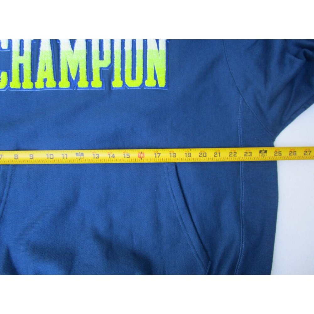 Champion Men's Reverse Weave Hoodie Logo Size L Blue Heavyweight NEW Unisex - Picture 4 of 7